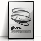 Modern Monochrome Typography Art Print - "Glow" Canvas