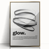 Modern Monochrome Typography Art Print - "Glow" Canvas
