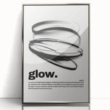 Modern Monochrome Typography Art Print - "Glow" Canvas