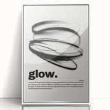 Modern Monochrome Typography Art Print - "Glow" Canvas