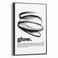 Modern Monochrome Typography Art Print - "Glow" Canvas