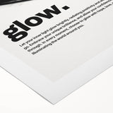 Modern Monochrome Typography Art Print - "Glow" Canvas