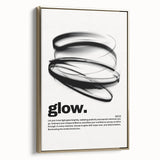 Modern Monochrome Typography Art Print - "Glow" Canvas
