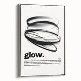 Modern Monochrome Typography Art Print - "Glow" Canvas