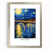 Textured abstract art print featuring swirling blue and yellow tones on a framed canvas, ideal for bedroom art.