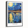 Impressionist-style landscape art painting in black and white on framed canvas, suitable for bedroom wall decor.