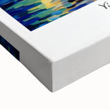 Impressionist-style landscape painting in black and white on a large stretched canvas, suitable for bedroom wall decor.