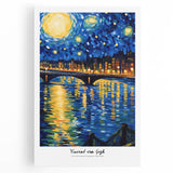 Impressionist-style painting featuring a café scene in black and white tones on a large stretched canvas.