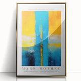 Large art print of a Mark Rothko-inspired abstract in red and orange tones on framed acrylic.