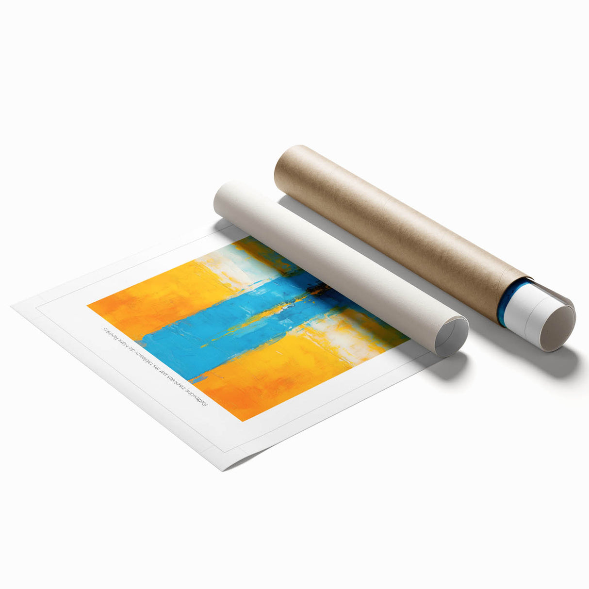 Extra large rolled print featuring a modern abstract design in vibrant hues, ideal for classy bathroom wall art.