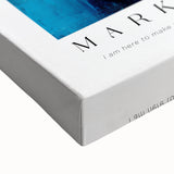 Large art depicting a black and white landscape painting on stretched canvas, ideal for bedroom wall decor.