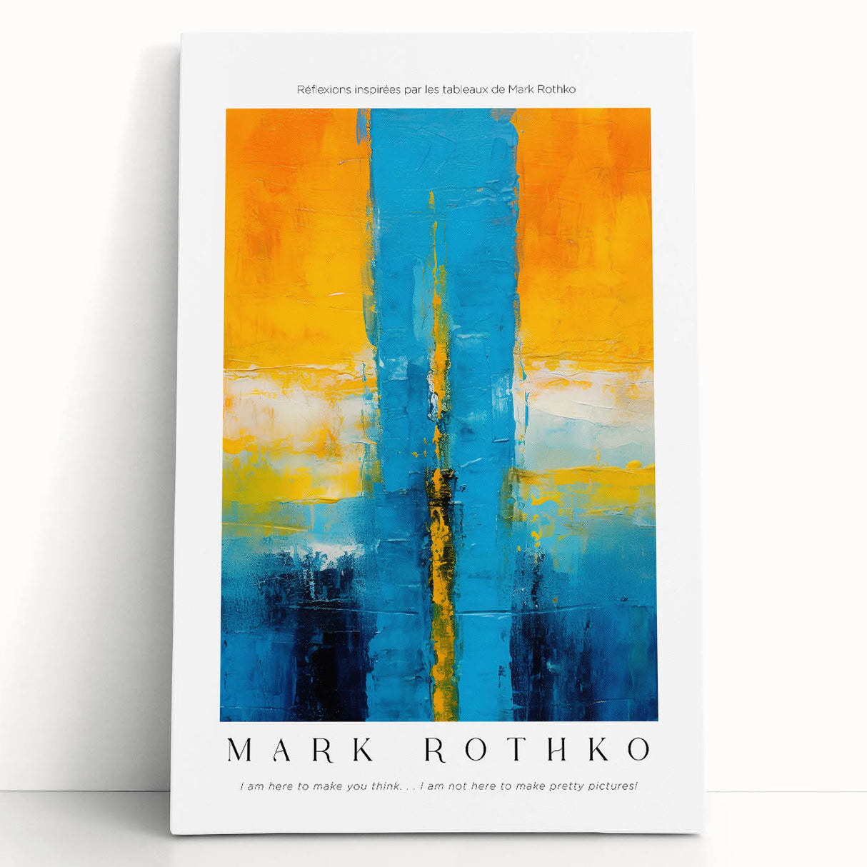 Black and white abstract Rothko-inspired canvas, ideal for kitchen wall art or bedroom ambiance.