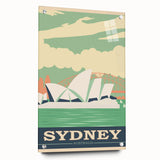Sydney Retro Travel Poster | Vintage Opera House & Harbour Bridge Print