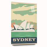Sydney Retro Travel Poster | Vintage Opera House & Harbour Bridge Print