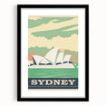 Sydney Retro Travel Poster | Vintage Opera House & Harbour Bridge Print