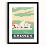 Sydney Retro Travel Poster | Vintage Opera House & Harbour Bridge Print