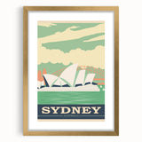 Sydney Retro Travel Poster | Vintage Opera House & Harbour Bridge Print