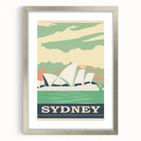 Sydney Retro Travel Poster | Vintage Opera House & Harbour Bridge Print