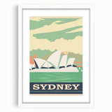 Sydney Retro Travel Poster | Vintage Opera House & Harbour Bridge Print