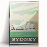 Sydney Retro Travel Poster | Vintage Opera House & Harbour Bridge Print