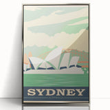 Sydney Retro Travel Poster | Vintage Opera House & Harbour Bridge Print