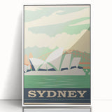 Sydney Retro Travel Poster | Vintage Opera House & Harbour Bridge Print