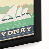 Sydney Retro Travel Poster | Vintage Opera House & Harbour Bridge Print