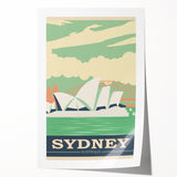 Sydney Retro Travel Poster | Vintage Opera House & Harbour Bridge Print
