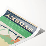 Sydney Retro Travel Poster | Vintage Opera House & Harbour Bridge Print