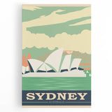 Sydney Retro Travel Poster | Vintage Opera House & Harbour Bridge Print
