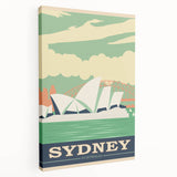 Sydney Retro Travel Poster | Vintage Opera House & Harbour Bridge Print