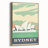 Sydney Retro Travel Poster | Vintage Opera House & Harbour Bridge Print
