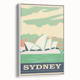 Sydney Retro Travel Poster | Vintage Opera House & Harbour Bridge Print