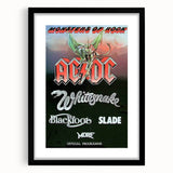 Retro Rock Band Poster – AC/DC, Whitesnake & More Wall Art