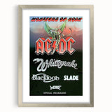 Retro Rock Band Poster – AC/DC, Whitesnake & More Wall Art