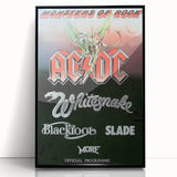 Retro Rock Band Poster – AC/DC, Whitesnake & More Wall Art