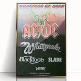 Retro Rock Band Poster – AC/DC, Whitesnake & More Wall Art