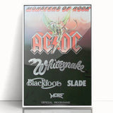 Retro Rock Band Poster – AC/DC, Whitesnake & More Wall Art