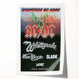 Retro Rock Band Poster – AC/DC, Whitesnake & More Wall Art