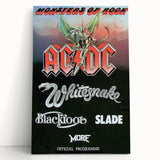 Retro Rock Band Poster – AC/DC, Whitesnake & More Wall Art