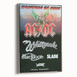 Retro Rock Band Poster – AC/DC, Whitesnake & More Wall Art