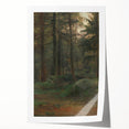 Serene Realism Art Print – Coniferous Woods with Rocks