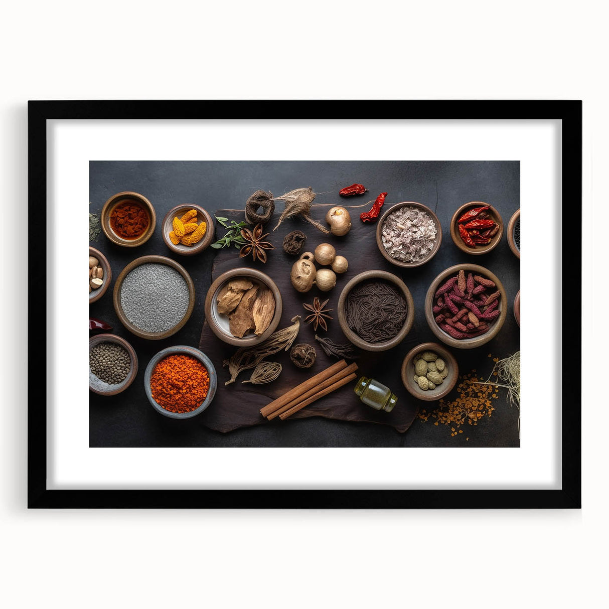 Exotic Spice Collection - Rustic Culinary Wall Art for Kitchen