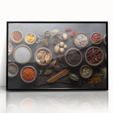 Exotic Spice Collection - Rustic Culinary Wall Art for Kitchen