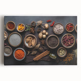 Exotic Spice Collection - Rustic Culinary Wall Art for Kitchen