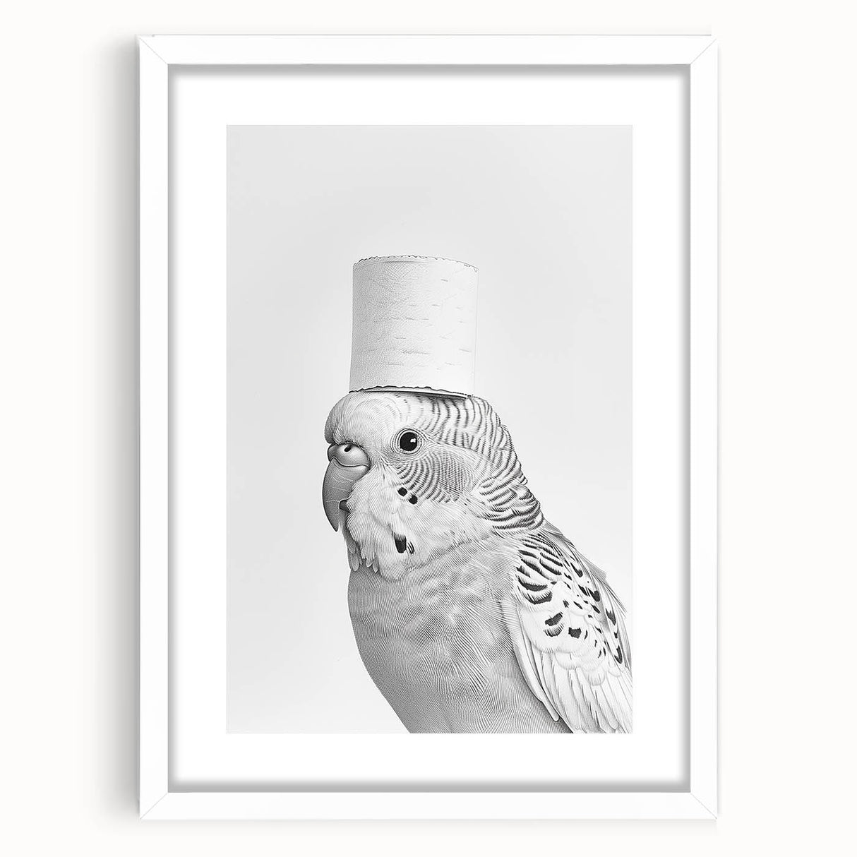 Bathroom Wall Art - Bird with Toilet Paper Hat