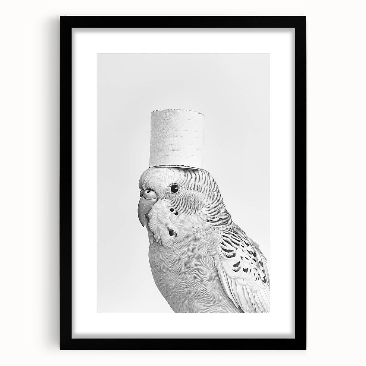 Bathroom Wall Art - Bird with Toilet Paper Hat
