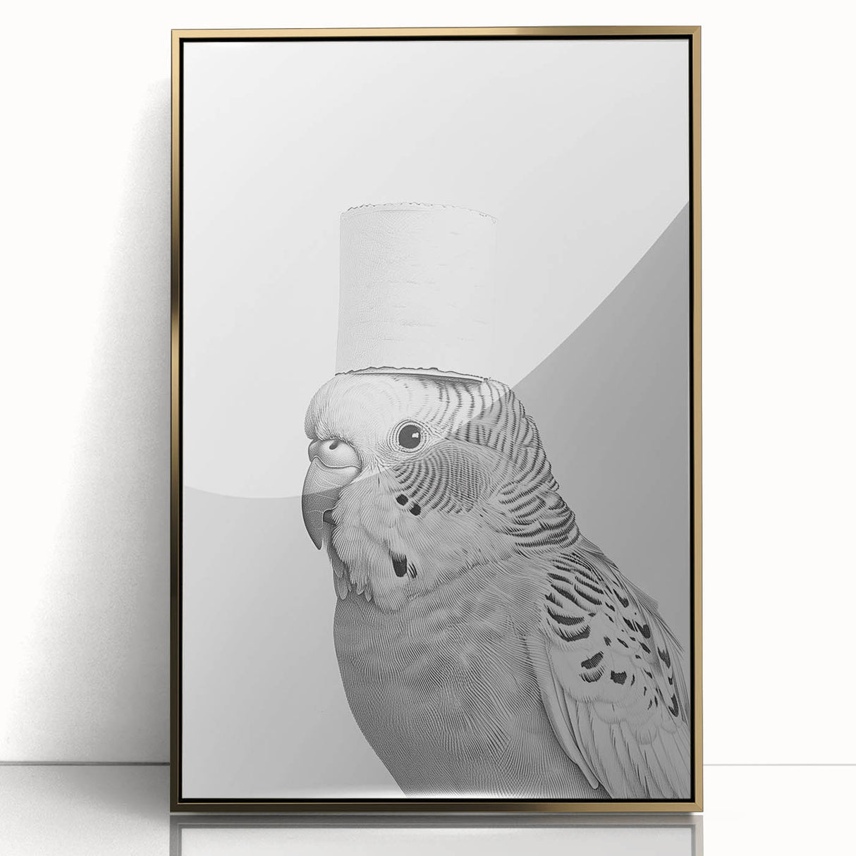 Bathroom Wall Art - Bird with Toilet Paper Hat