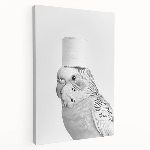 Bathroom Wall Art - Bird with Toilet Paper Hat