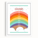 Colors Kids Educational Wall Art – Rainbow Learning Poster